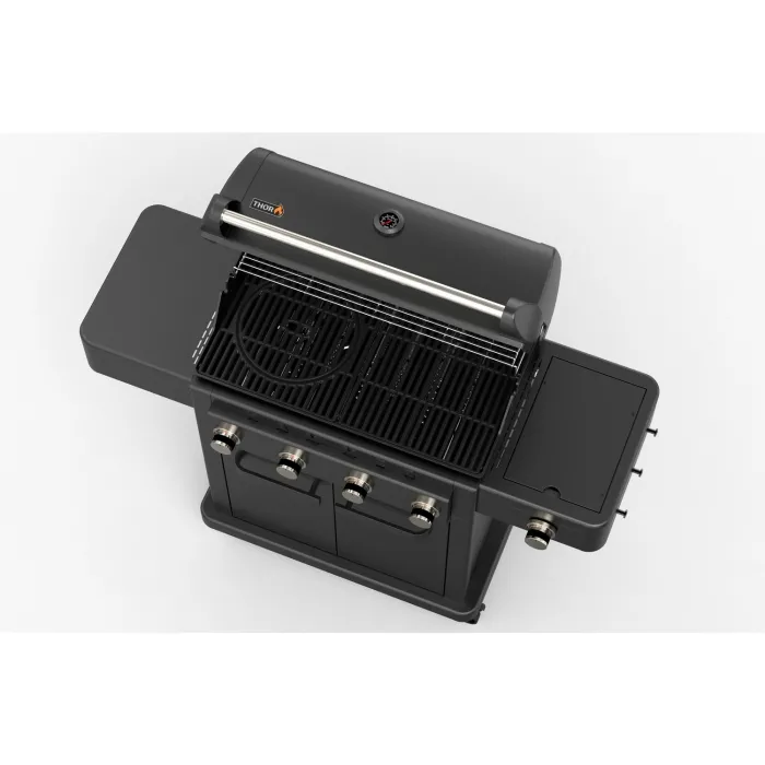 THOR Hammer Gasgrill 4 Hauptbrenner, Seitenbrenner,  Aluguss, 915177