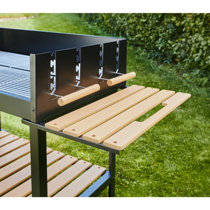 BBQ Hero Holzkohlegrill Vereinsgrill Grillfläche 99x57,5 Edelstahl, 915181