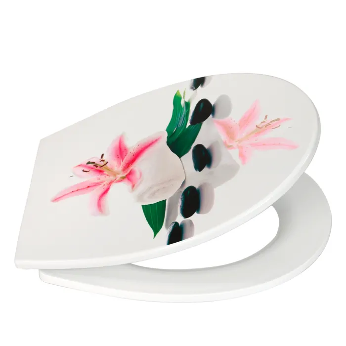 CASAYA WC-Sitz Loki Flower, Soft-Close, Thermoplast, weiß, 956486