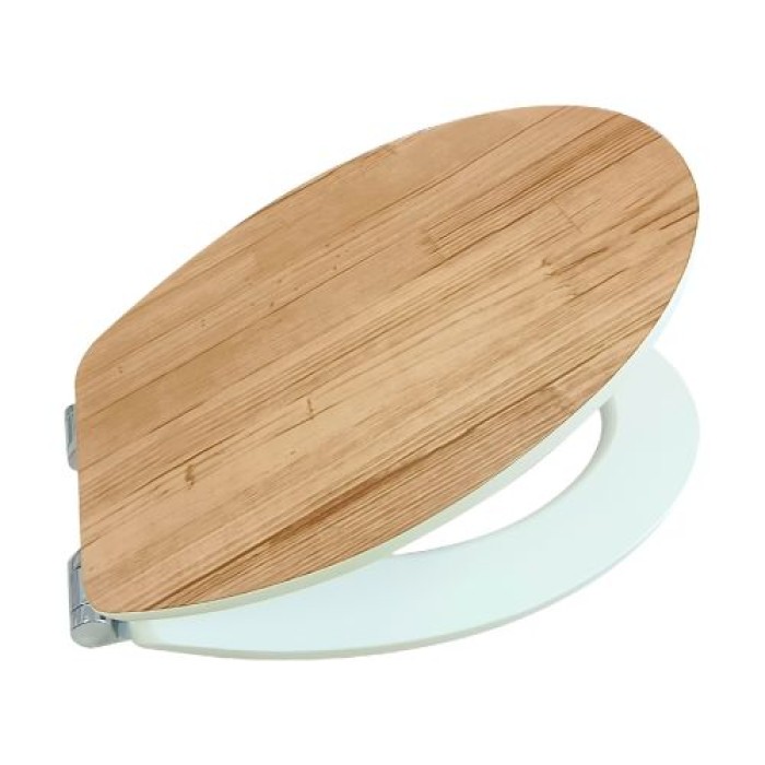 WELLWATER WC-Sitz Holzoptik hell, Soft-Close, Take-Off, MDF, 956495