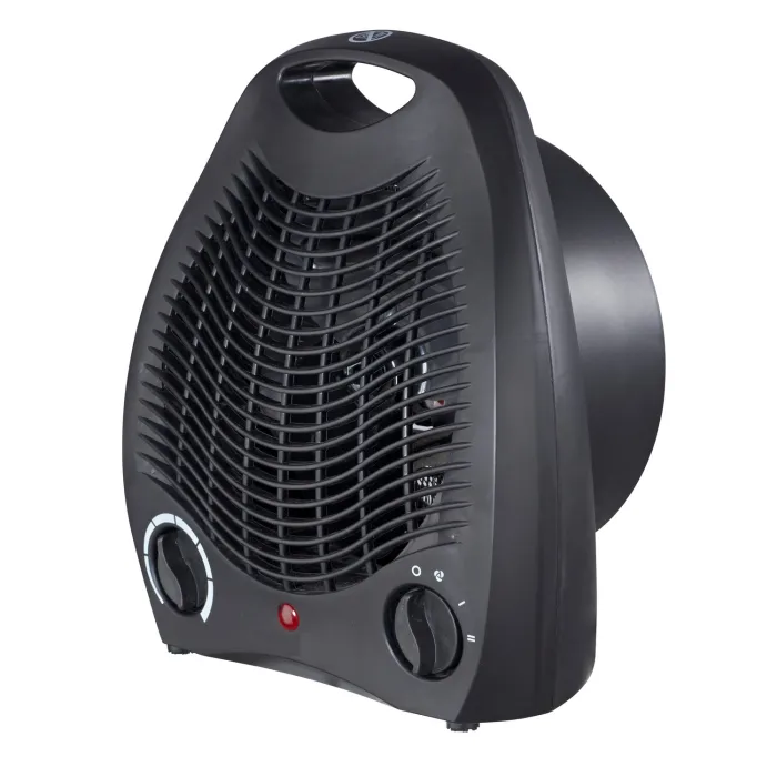 DEAL Heizlüfter schwarz, 1000/2000W, IP, mit Kippsicherungs-Schalter, 957143