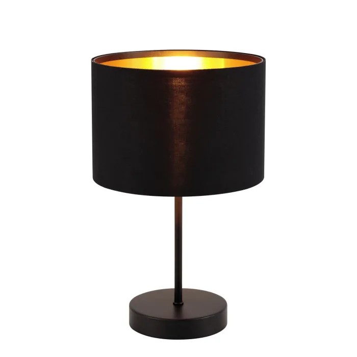 CASAYA Tischlampe Liperi, E27, schwarz-goldfarben, H 33 cm, 997176