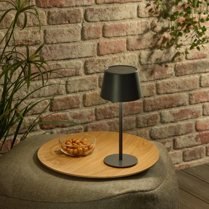 CASAYA LED-Tischleuchte Soelu, ØxH 13 x 30,5 cm, warmweiß, 280 lm, dimmbar, schwarz, 997301