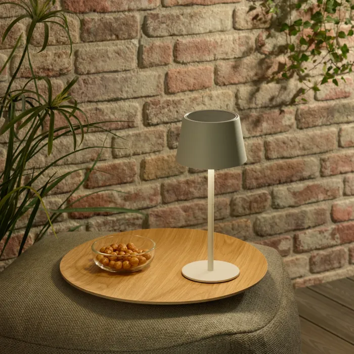 CASAYA LED-Solarleuchte Soelu, ØxH 13 x 30,5 cm, 2,5 W, warmweiß, 280 lm, dimmbar, weiß, 997302