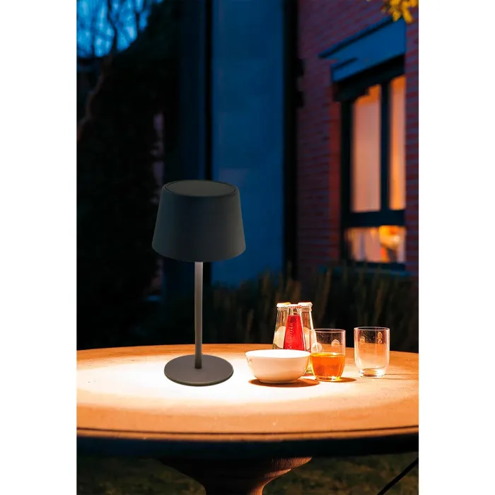 CASAYA LED-Tischleuchte Soelu, ØxH 13 x 30,5 cm, 2,5 W, 280 lm, dimmbar, grau, 997303