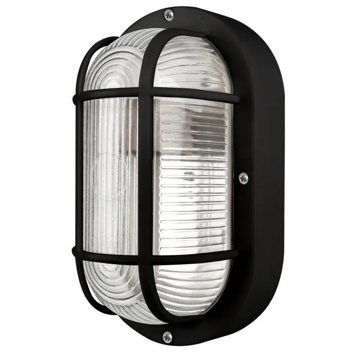 Casaya LED-Außenleuchte Korbi, E27, BxHxT: 20,5 x 9,5 x 12 cm, oval, schwarz, 997347