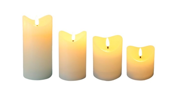 Casaya LED-Kerze, 4er Set, Höhe: 7,5 / 10 / 12,5 / 15 cm, mit Fernbedienung, weiß, 997403