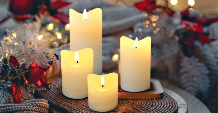 Casaya LED-Kerze, 4er Set, Höhe: 7,5 / 10 / 12,5 / 15 cm, mit Fernbedienung, weiß, 997403