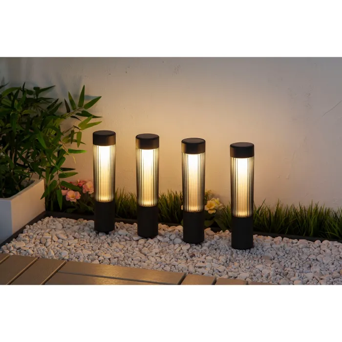 CASAYA LED-Solarleuchte 4er-Set, Anthrazit, IP44, 997411