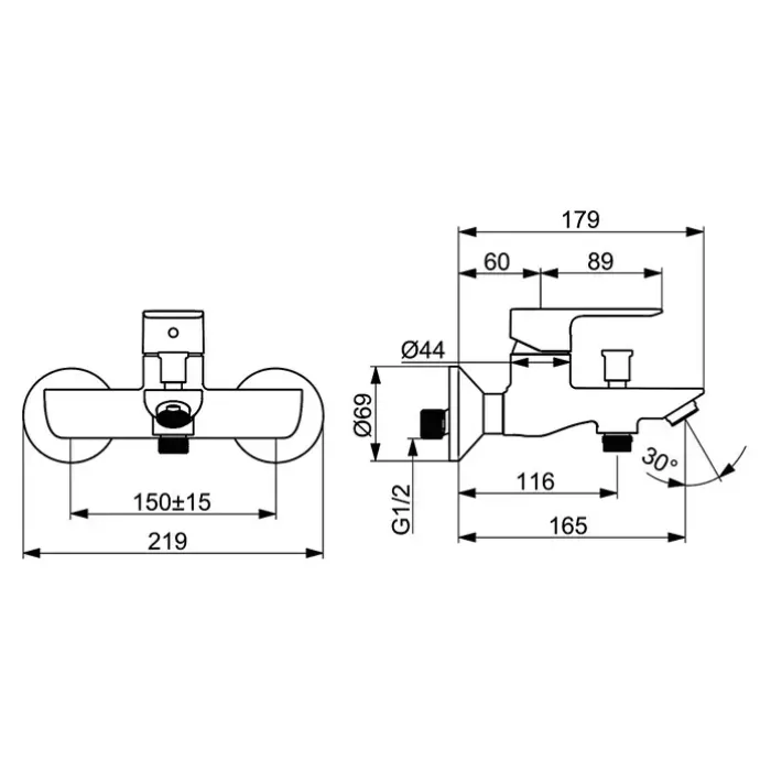Hansa Pico Badewannenarmatur, 40722103