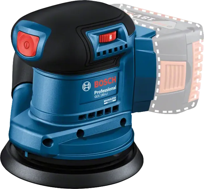 Bosch Professional Exzenterschleifer GEX 185-LI mit Staubsack, 06013A5020