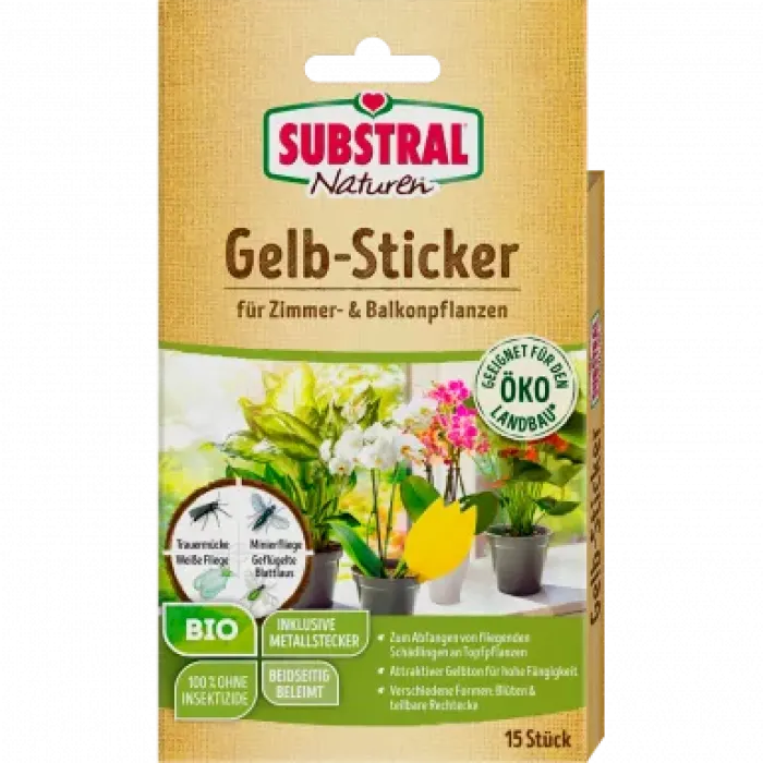 Substral Naturen Bio Gelbstecker, insektizidfreie Leimfallen zum Schutz von Zierpflanzen, 10 Stück, 76200