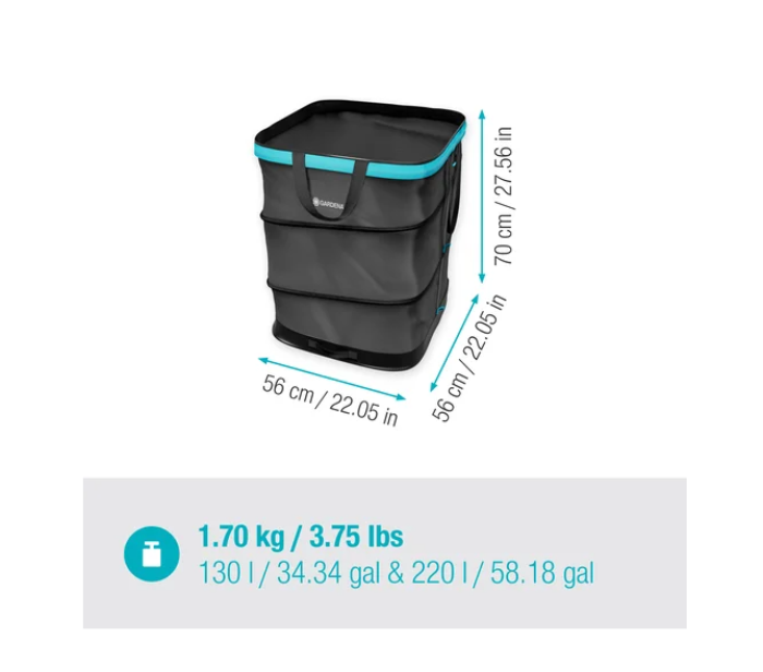 Gardena Gartenabfallsack PopUp rechteckig, Größe M, faltbarer Sack für Grünabfälle, 11715-20 4