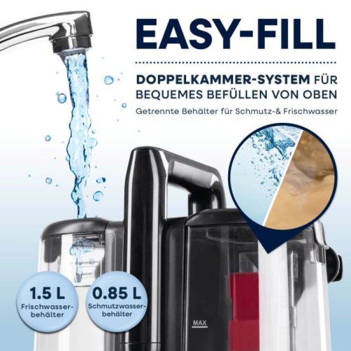 CLEANmaxx Polster-und Teppich- Reiniger 400W schwarz/rot 15177