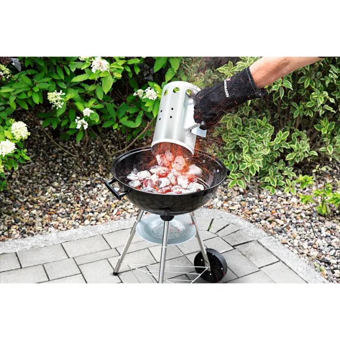 Landmann Anzündkamin 27x16.5cm, verzinkter Stahl, schwarz/silber, 13081