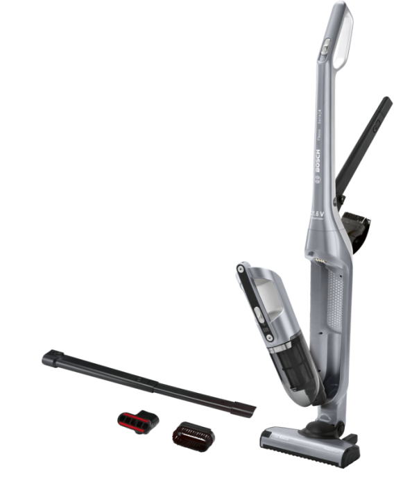 Bosch Akku-Staubsauger Flexxo 2in1 Serie 4 BCH3P210, kabelloser Handstaubsauger, beutellos, Silver 21,6 Volt, 60370