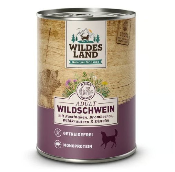 Wildes Land Nassfutter Wildschwein mit Pastinake, 400g, WL513493