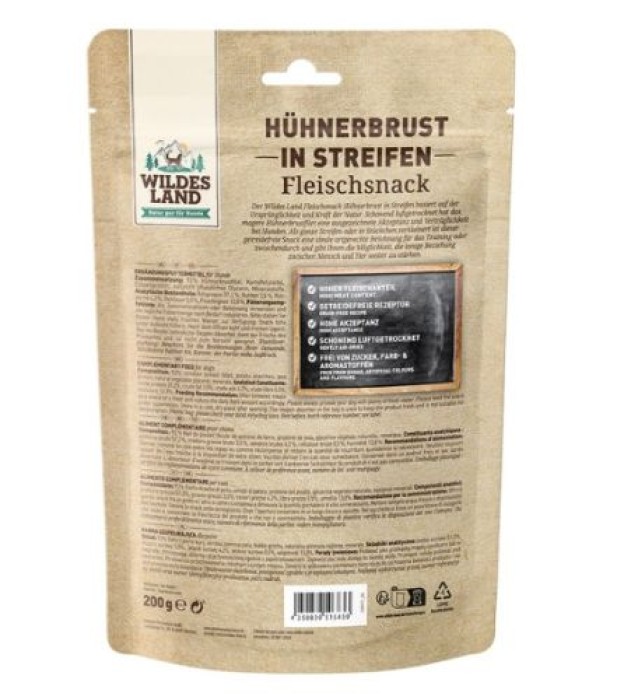 Wildes Land Hühnerbrust in Streifen, 200g, WL515459
