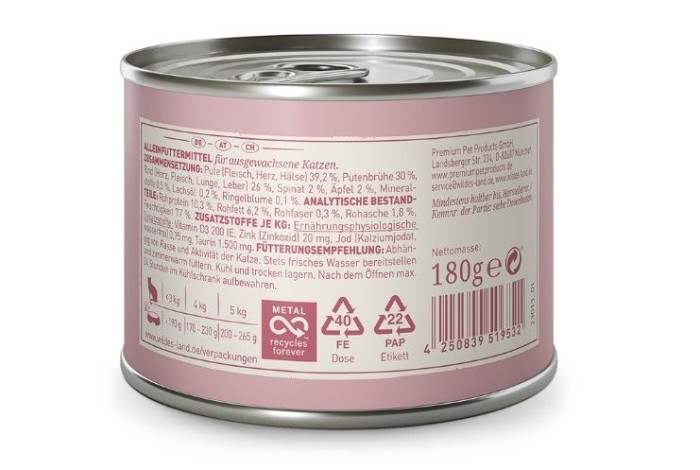 Wildes Land Ragout Rind & Pute mit Spinat, 180 g, WL519532