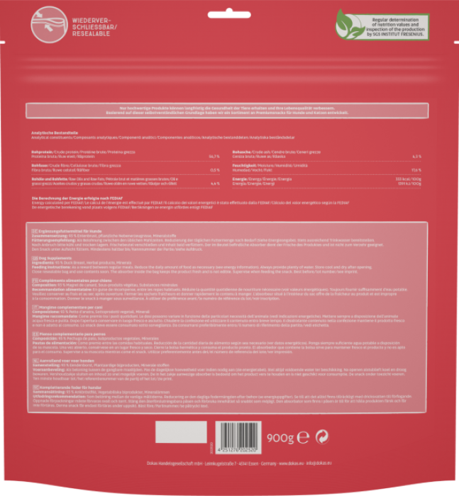 Dokas Entenbrust in Streifen, 900g, 345466