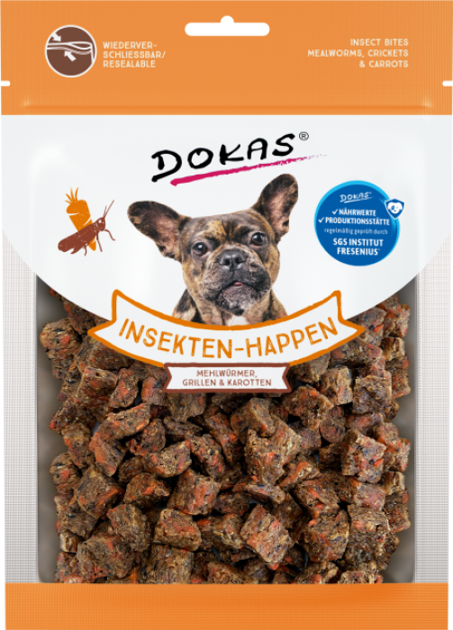Dokas Insekten-Happen mit Mehlwürmern, Grillen und Karotten, 100 g, 180410