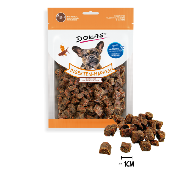 Dokas Insekten-Happen mit Mehlwürmern, Grillen und Karotten, 100 g, 180410
