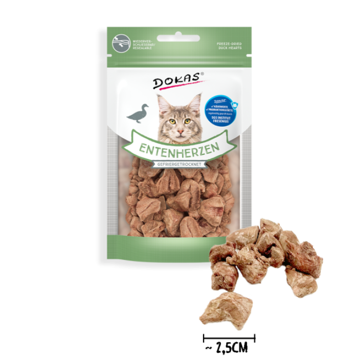 Dokas Cat Entenherzen gefriergetrocknet, 15 g, 478326