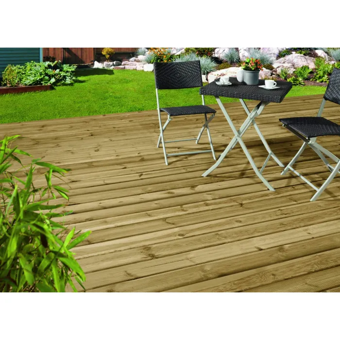 Holz-Terrassendielen 300cm, Breite 12 cm, Stärke 2 cm, kesseldruckimprägniert, 1 Stk., 887484