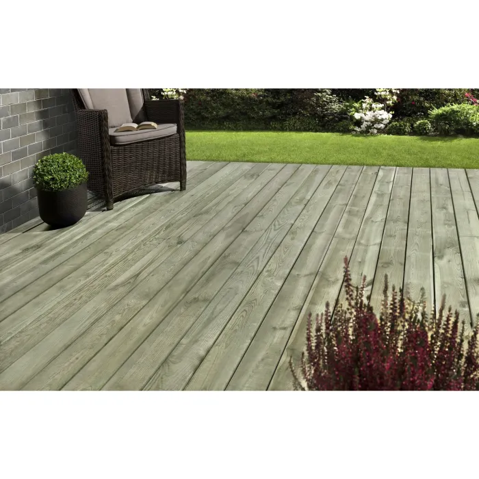 Holz-Terrassendielen 300cm, Breite 12 cm, Stärke 2 cm, kesseldruckimprägniert, 1 Stk., 887484