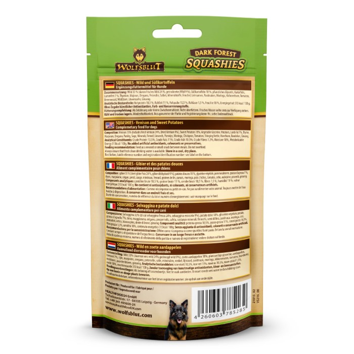 Wolfsblut Squashies, Dark Forest, Wild und Süßkartoffeln, 100 g, WB785285