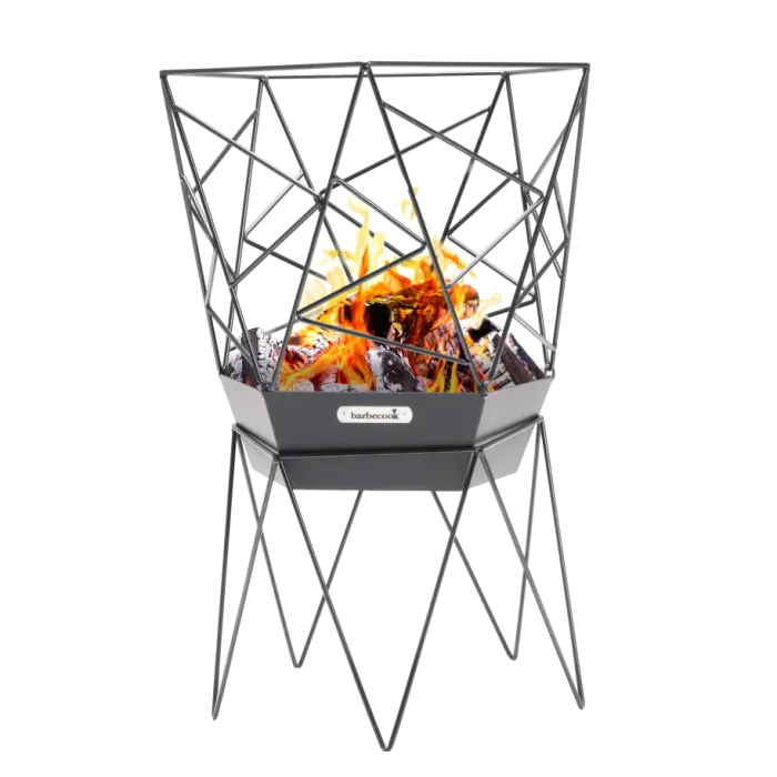 Barbecook Feuerschale Sierra 45x45x71cm, Stahlblech, schwarz, BC-WOO-6015