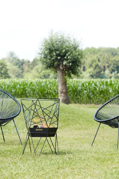 Barbecook Feuerschale Sierra 45x45x71cm, Stahlblech, schwarz, BC-WOO-6015