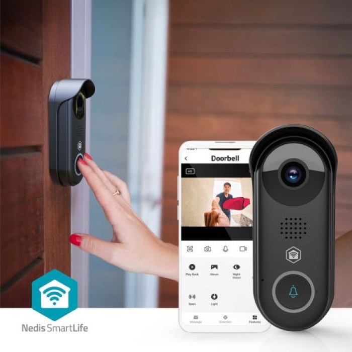 Nedis SmartLife Video-Türsprechanlage, Full HD, IP54, Bewegungssensor, Nachtsicht, 8084451