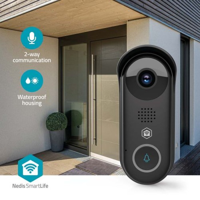 Nedis SmartLife Video-Türsprechanlage, Full HD, IP54, Bewegungssensor, Nachtsicht, 8084451