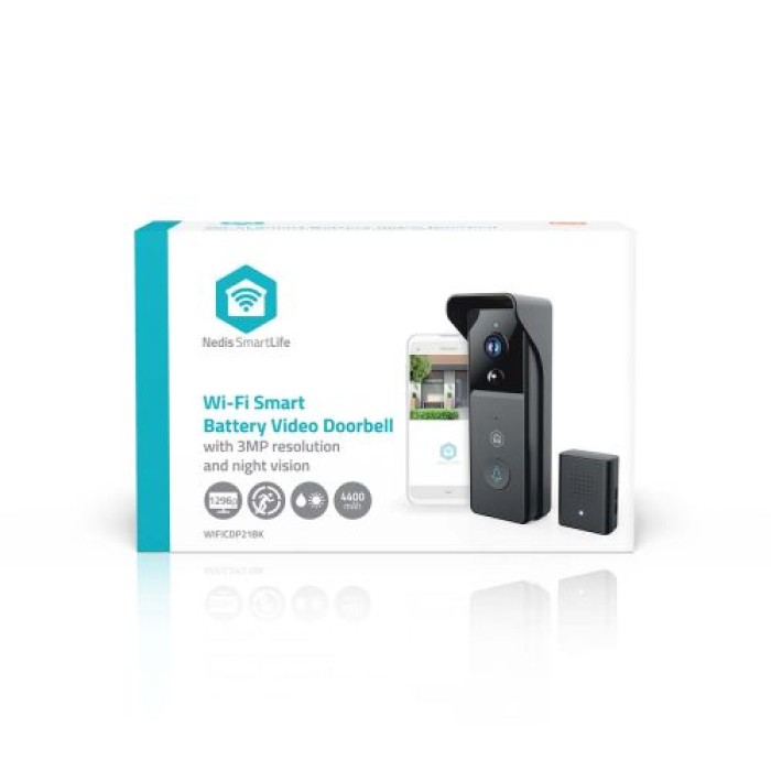 Nedis SmartLife Video-Türsprechanlage, 100° Weitwinkel, Nachtsicht, 8048611