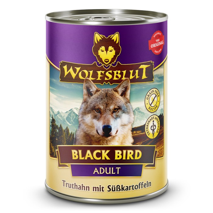 Wolfsblut Adult, Black Bird, Nassfutter, Truthahn mit Süßkartoffel, 395g, WB783410