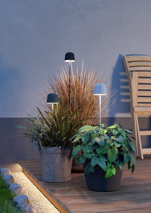 Eglo LED Mannera-S Tischlampe, touch, grau, In- und Outdoor, 901878