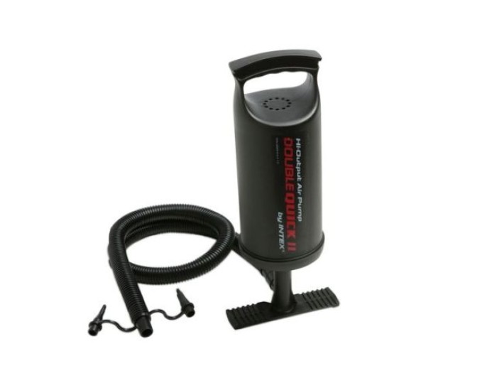 Intex Double Quick 2 Hand Pumpe - Luftpumpe - 36 cm - Mit 3 Düsenaufsätze, I03400820