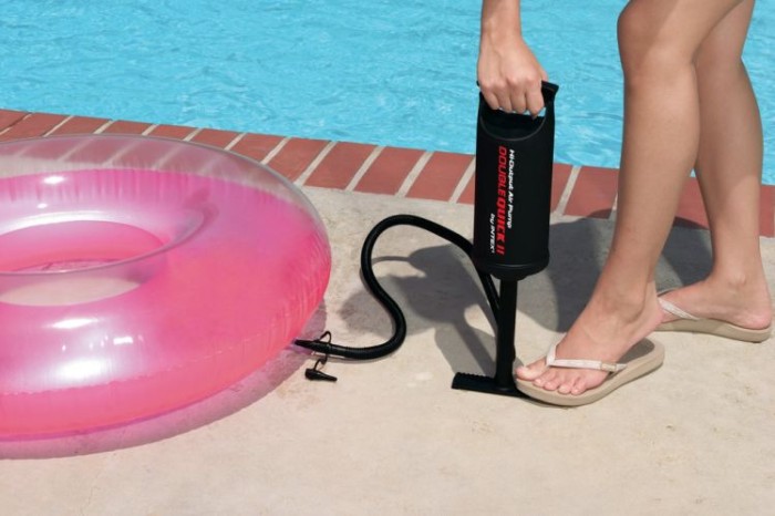 Intex Double Quick 2 Hand Pumpe - Luftpumpe - 36 cm - Mit 3 Düsenaufsätze, I03400820