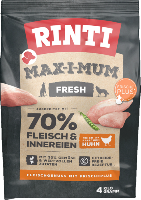 Rinti MAX-I-Mum Huhn + Gemüse 1 x 4 kg getreidefrei für ausgewachsene Hunde 283762