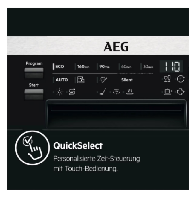 AEG SatelliteClean Integrierter Geschirrspüler FEE53680ZM,  AirDry, QuickLift, Satelliten-Sprüharm, Edelstahl, 59437