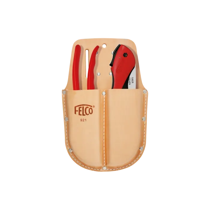 FELCO Doppel-Etui Nr. 921, Tasche für Zwei Gartenscheren, aus Echtleder, 921