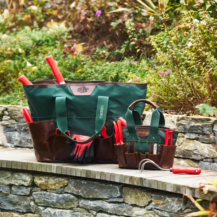FELCO 482 Gartentasche Mini kompakt, wasserdichtes Canvas und Leder, F482
