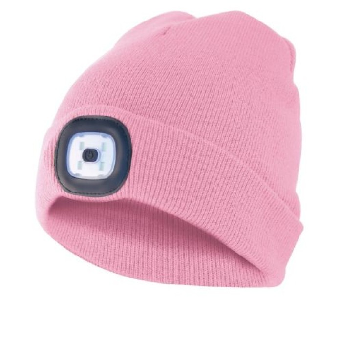 Velamp Unisex Haube mit LED-Frontleuchte, 100 Lumen, wiederaufladbar, Rosa, 50CAP11