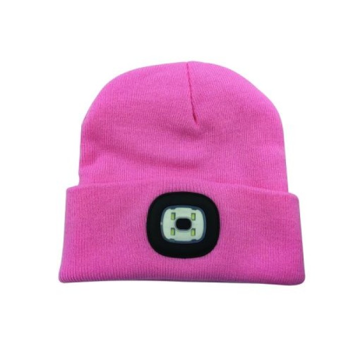 Velamp Unisex Haube mit LED-Frontleuchte, 100 Lumen, wiederaufladbar, Rosa, 50CAP11