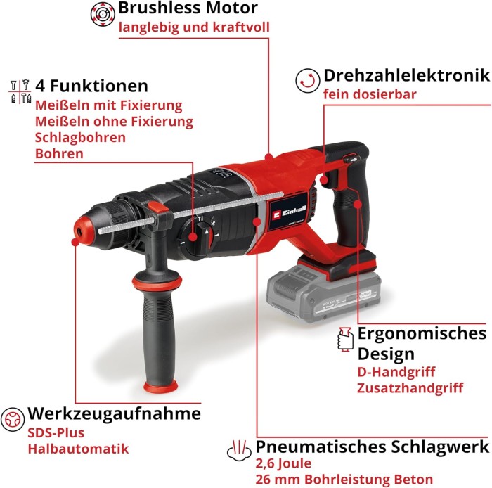 Einhell Akku-Bohrhammer TP-HD 18/26 D Li BL - Solo, 4514270