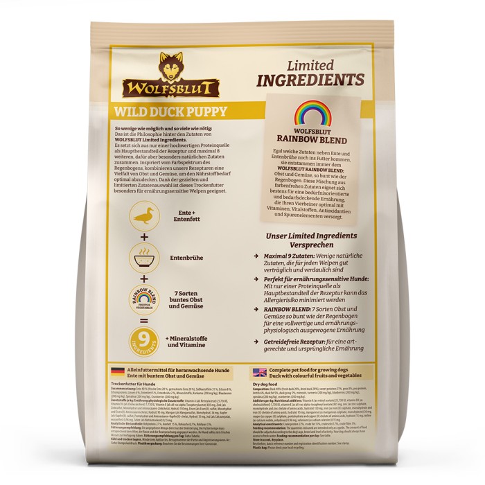 Wolfsblut Limited Ingredients Puppy,  Wild Duck, Trockenfutter, 1 kg, WB842242