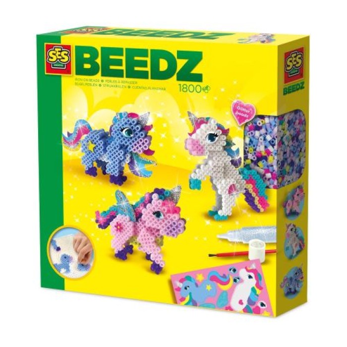 SES Creative Beedz Bügelperlen Set - Einhörner 3D, 06263