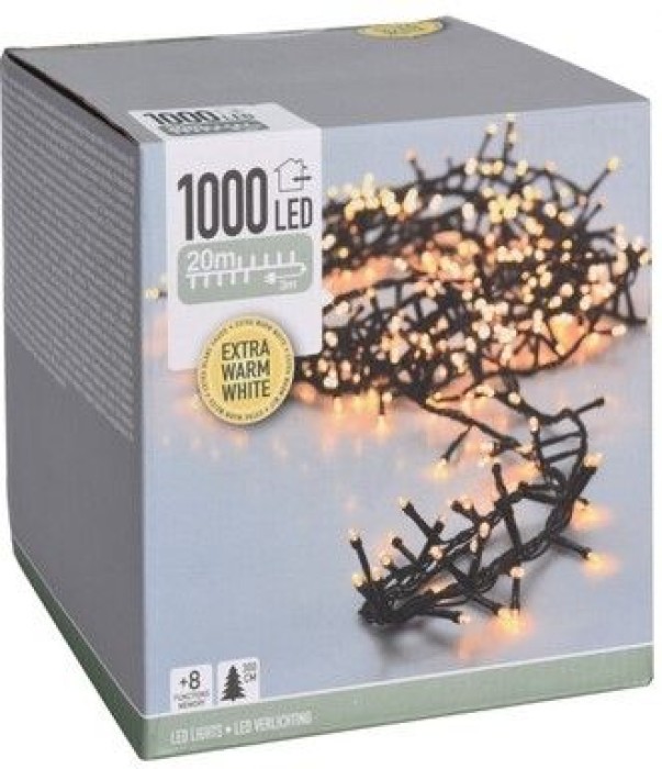 Koopman Clusterlichterkette 1000LED, 20m, warmweiß, AX8560340