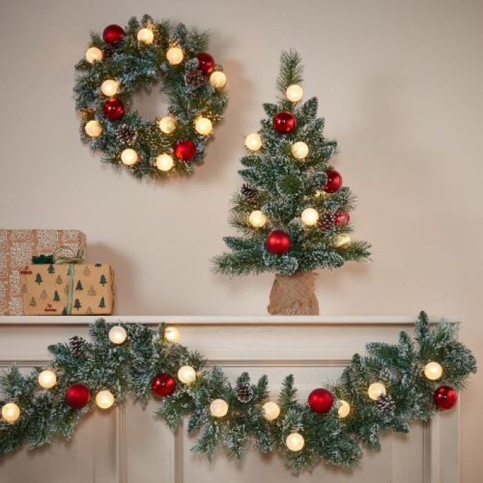 Black Box Kaprun Girlande gefrostet 180 x 25 cm, frosted, grün, 1166287